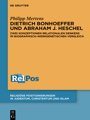 cover image of Dietrich Bonhoeffer und Abraham J. Heschel